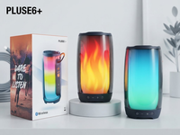 PLUSE6 15W Enceinte portable pour fêtes RGB 360 °   Enceinte extérieure TWS 3600mAh avec spectacle lumineux complet, basses profondes et son stéréo HiFi