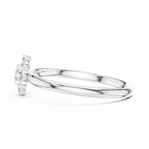 Anillo solitario de oro amarillo macizo de 14k para mujer, con diamante de corte redondo minimalista en forma de flor, para compromiso, aniversario, regalo de boda - Product Image 5