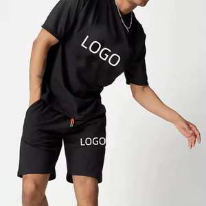 Conjunto Deportivo de Verano para Hombre, Camiseta de Manga Corta y Pantalones Cortos, 2 Piezas, Cuello Redondo, para Entrenamiento, Gimnasio, Correr - Product Image 5