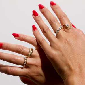 Anillo de boda ancho de oro macizo de 14K y 18K con diamantes cultivados en laboratorio, engaste pavé, doble banda ondulada de 7.5mm, anillo llamativo, venta al por mayor - Product Image 6