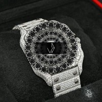 Montre de luxe à quartz, boîtier carré antique style dessin animé, en acier inoxydable, avec diamants Moissanite, analogique, 38 mm, verre saphir, chronographe