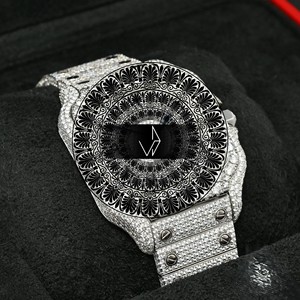Reloj de Lujo con Diseño de Dibujos Animados, Caja Cuadrada Antigua, Cuarzo, Acero Inoxidable, Diamantes Moissanite, Analógico, 38mm, Cristal de Zafiro, Cronógrafo - Product Image 6