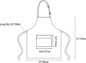 Top Quality Black Vinyl Leather Working <b>Apron</b> With Pockets Waterproof <b>Work</b> <b>Aprons</b> For Kitchen, Cooking, Dishwashing - Product Image 6