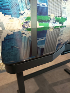 Modern <b>Electric</b> Adjustable Height <b>Desk</b> with Tempered Glass Top LED Lights USB Type-C Standing <b>Desk</b> - Product Image 5