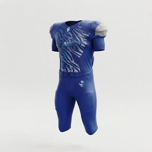 Custom Blue <b>Zebra</b> <b>Print</b> American Football Padded Jersey and Pants Set Team Uniform Sublimated Sportswear for Men Youth Clubs - Product Image 3