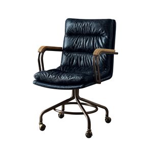 Sedia da Ufficio Harith II in Pelle Blu Vintage di Alta Qualità - Product Image 3