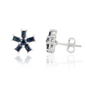 Nouveautés : Ensemble boucles d'oreilles et pendentif en argent 925 avec saphir bleu en forme d'étoile, bijoux pour femmes, prix de gros, usage quotidien - Product Image 3