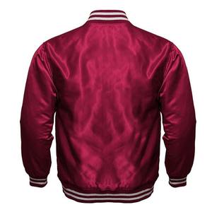 Men's <b>Burgundy</b> Varsity <b>Jacket</b> Embroidered Butterfly Design Stand Collar Casual Breathable High Street Winter Polyester Material - Product Image 2