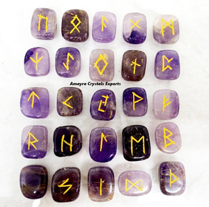 Ensemble de runes spirituelles en améthyste, ensembles de runes naturels, vente en gros de cristaux d'agate, acheter en ligne chez Amayra Crystals Exports India - Product Image 6