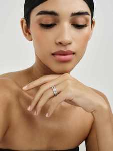 Anillo de Eternidad con Diamantes Cultivados en Laboratorio con Corte Esmeralda, Chapado en Oro de 18K, Engaste de Garras, Joyería Minimalista para Boda, para Mujer, Luxial Jewels - Product Image 2