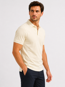 Polo homme premium conçu pour un style décontracté et sportif, tissu léger, texture douce, idéal pour l'été, confortable à porter. - Product Image 4