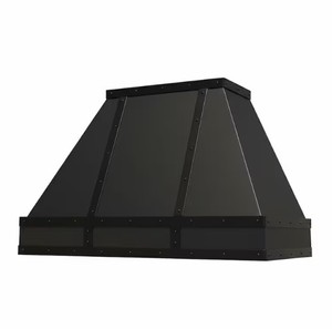 Meilleures ventes : Hotte de cuisine personnalisée en zinc naturel, style ferme antique, pour cheminée de cuisinière, avec bande noire et cache de ventilation - Product Image 4