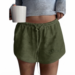 กางเกงขาสั้นลำลองสำหรับผู้หญิง เนื้อผ้านุ่มสบาย ระบายอากาศได้ดี ผลิตจากผ้าฝ้าย 100% เอวผูกเชือก เหมาะสำหรับฤดูร้อน - Product Image 1