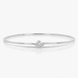 Bijoux en or rose 14 carats VB-82SR, bracelet minimaliste avec diamant solitaire en forme de poire de 6x4 mm, 0,50 carat E VVS, diamant de laboratoire, bijoux fins - Product Image 4