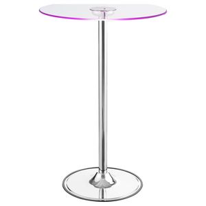 Tavolo da Bar Indra con Piano in Vetro Cromato e LED, Design Moderno per Uso Domestico o Commerciale - Product Image 6