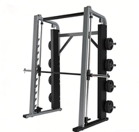 Machine Smith multifonctionnelle commerciale - Équipement de gym tout-en-un, rack à squats, crossover de câbles pour la maison et la salle de sport, en acier au carbone noir
