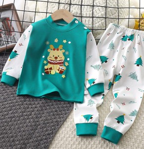 Pyjamas de Noël pour enfants, manches longues, coton doux, ensemble de vêtements de nuit d'hiver pour filles et garçons - Product Image 1