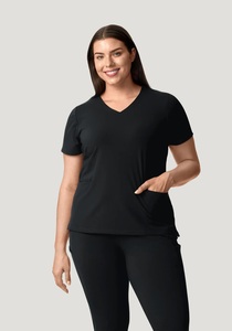 Women's Medical <b>Scrub</b> Set V-Neck Stretch Woven Polyester/Cotton <b>Uniform</b> <b>Scrub</b> Tops Needle Detection Seamless Fusing Hospital - Product Image 5