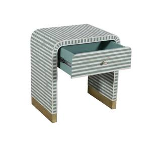 Elegante mesita de noche de mosaico de conchas naturales con un impresionante diseño de estrella, que sirve como mesita de noche Capiz con estilo para hoteles. - Product Image 2