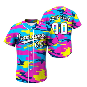 Camiseta de béisbol de camuflaje personalizada con nombre y número personalizados, camiseta deportiva de equipo - Product Image 3
