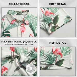 Men Hawaiian <b>Shirt</b> Floral Print Short Sleeve Button up T <b>Shirt</b> Breathable Loose Fit Summer Beach <b>Party</b> Casual Wear - Product Image 3
