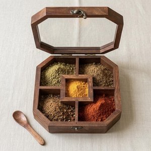 Wooden Spice <b>Box</b> High Quality Wholesale and Hot Selling Use for Home Hotel and Restaurant and Storage Container For Kitchen Use - Product Image 5