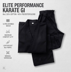 Kimono d'entraînement en twill CVC 8oz, poids moyen, 55% coton, 45% polyester, pour entraînement régulier - Product Image 1