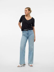 Nueva camiseta de cuello en V personalizada, de moda, para mujer, holgada, de manga corta, 100% algodón, para verano, servicio OEM - Product Image 4
