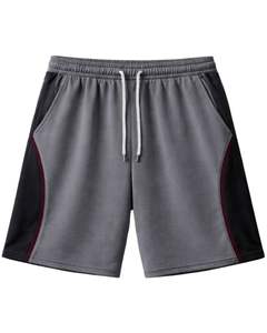 Men Gray Black Jersey Shorts Casual Summer Cotton Polyester Drawstring <b>Elastic</b> Waist Gym Sports Running Shorts Wear OEM Supplier - Product Image 1