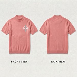 Nuevo Suéter de Punto Rosa Sólido con Logotipo Blanco para Hombre, Corte Regular, Sin Cierre, Manga Corta, Sin Estampado, RIVIAN ATLANTIC - Product Image 1