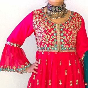 Robe afghane pour femmes, vêtements ethniques traditionnels, élégante, à manches longues, brodée, coupe ample, tenue musulmane modeste, confortable - Product Image 4