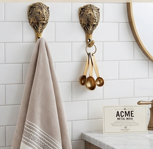 Artisanal Lion Head Wall <b>Hook</b> Antique Bronze Metal Single <b>Hook</b> For Clothing Storage Decorative Animal Design Heavy Duty <b>Hook</b> - Product Image 5
