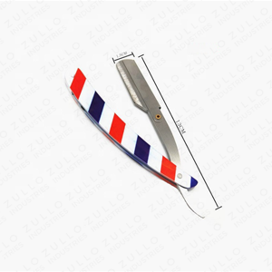 Wholesale Premium Stainless Steel Straight Edge Shaving Razor with Black Handle Custom Logo <b>Barber</b> Razor for Men - Product Image 3