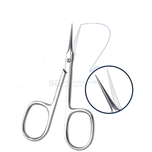 Ciseaux à cuticules pliables professionnels en acier inoxydable à lame courbée, outil de soin des ongles de précision pour manucure - Product Image 2