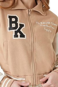 Chaqueta Varsity Corta Personalizada para Mujer, Chaqueta Universitaria de Lana Estampada, Impermeable, Acolchada, Térmica y Transpirable, Estilo Universitario - Product Image 5
