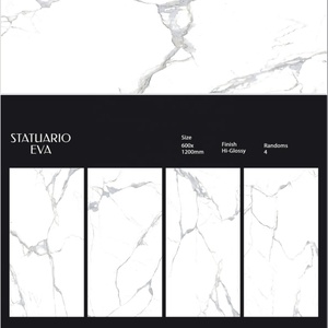 Carrara ห้องน้ำพอร์ซเลนเคลือบหินอ่อนดูพื้นและผนังกระเบื้องสีขาว60X120cm - Product Image 2