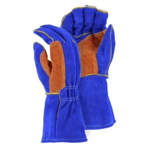 ถุงมือทำงานคุณภาพพรีเมียมเสริมความแข็งแรง ถุงมือหนังวัวสำหรับงานเชื่อม ถุงมือหนังป้องกันความร้อนบุด้วยผ้าฝ้าย - Product Image 2