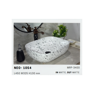 Lavabo de Cerámica Moderno Serie Neo 1054 para Proyectos de Baños de Hoteles Premium - Product Image 1