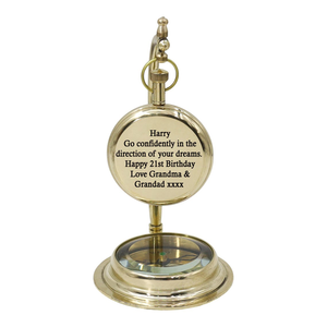 Luxury Brass <b>Pocket</b> <b>Watch</b> Desk Clock Set with Romantic Engraved Message Antique Nautical Tabletop Timepiece Decorative Maritime - Product Image 2