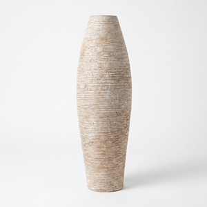 Vase de sol haut en terre cuite côtelée Giro Alto M, pot en céramique fait main, urne décorative 100cm 26cm de largeur, personnalisable - Product Image 1