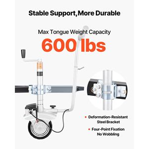 Carrello Elettrico per Rimorchi con Capacità di Traino di 5500 Libbre, Ruota Motrice da 380W 12V, Velocità di Movimento Regolabile 12.2-24.8, 23 Ft/min - Product Image 3