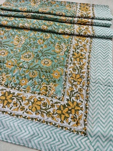Sarong en coton 100% bio à imprimé floral, fait main, imprimé au bloc indien, paréo de plage avec détails travaillés, pour femmes, à porter sur la plage - Product Image 6