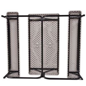 All Weather Outdoor Garden <b>Set</b> Picnic <b>Table</b> <b>Bench</b> with Metal Base <b>and</b> Wood Top for Any Weather Conditions - Product Image 2