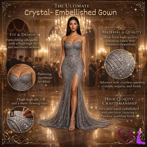 ชุดราตรีทรงเมอร์เมดประดับเลื่อมเงินหรูหรา |   เดรสยาวทรงบอดี้คอนเกาะอกแบบหวานๆ สีธรรมชาติ |   ชุดราตรีงานพรอมแบบผ่าสูง - Product Image 5