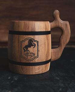 Classical Handmade Natural Solid Wood <b>Drinking</b> Mug for Tea Beer Wine Milk <b>Coffee</b> Free, Minimalist - Product Image 1