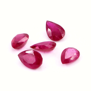 Rubíes naturales de Bangkok calibrados en forma de pera de 7x10 mm, piedra preciosa de rubí facetada natural suelta para la fabricación de joyas, lista para usar. - Product Image 1