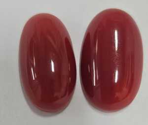 ปะการังสีแดงธรรมชาติจากอิตาลี รูปทรงแบนรูปไข่ สีเลือดแดง คุณภาพดี สำหรับทำเครื่องประดับ - Product Image 3