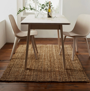 พรมปูพื้นสไตล์โมเดิร์นทำจากปอกระเจาธรรมชาติ ขอบหยัก ทอด้วยมือ เหมาะสำหรับห้องนั่งเล่น ห้องนอน โรงแรม ใช้ในเชิงพาณิชย์ หรือสำหรับการสวดมนต์ - Product Image 3