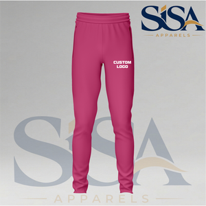 กางเกงขายาวสีชมพูกุหลาบแบบสั่งทำพิเศษ ผ้าฝ้ายดับเบิ้ลเจอร์ซีย์ ทรงปกติ ชุดกีฬา จากปากีสถาน - Product Image 2