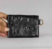 Nouvelle mini bourse à monnaie en cuir véritable avec motif de cartes d'as, fermeture à pression, sangle de poignet, style vintage unisexe, portefeuille compact pour pièces de monnaie